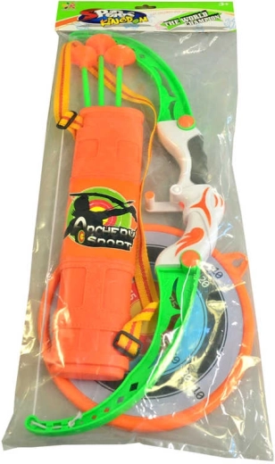 Kinderboog met pijlen met zuignappen en doelwit 54 cm