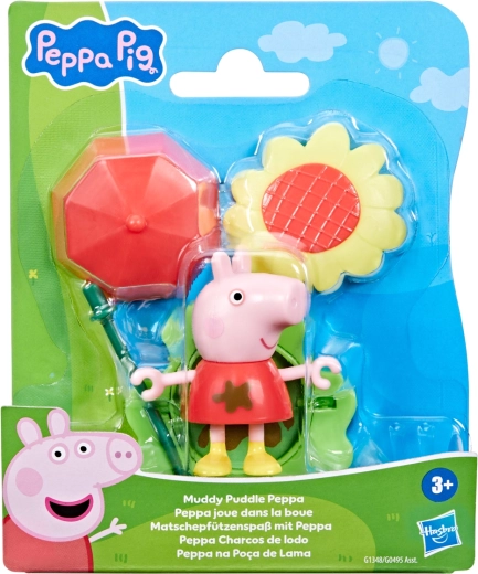 Hasbro Peppa Big – plezier in plassen en modder, Peppa-figuur met accessoires