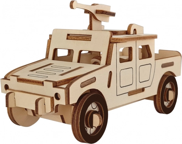 Woodcraft 3D-puzzel houten militair voertuig