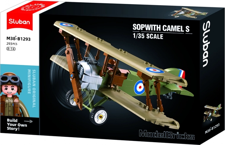 Bouwset Sopwith-dubbeldekker - Model Bricks