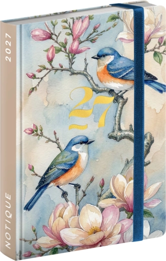 Notique wekelijkse handtasagenda Vogels 2027 (9,8 × 14,5 cm)