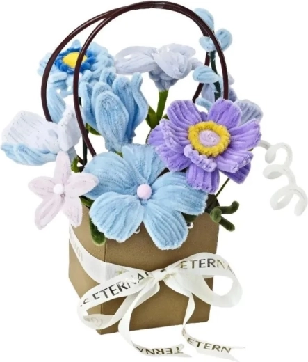 Creatieve DIY-set om een bloemenboeket te maken voor kinderen