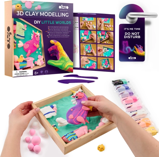 Okto modelleerset Kleine wereld in lijst „Eenhoorn” 21 × 21 cm