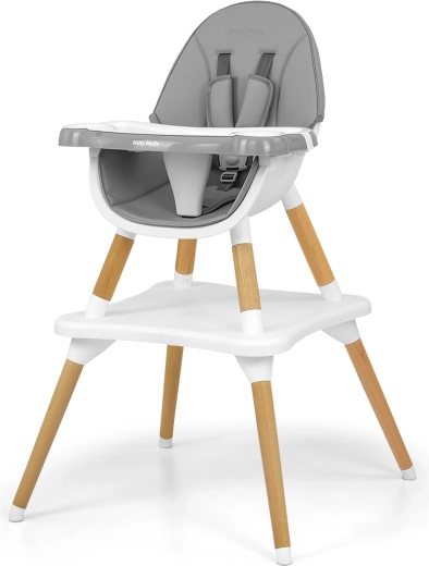 Eetstoel Milly Mally Malmo 2-in-1 grijs