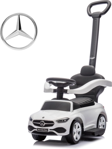 Milly Mally loopauto met duwbeugel Mercedes C-Class deluxe wit