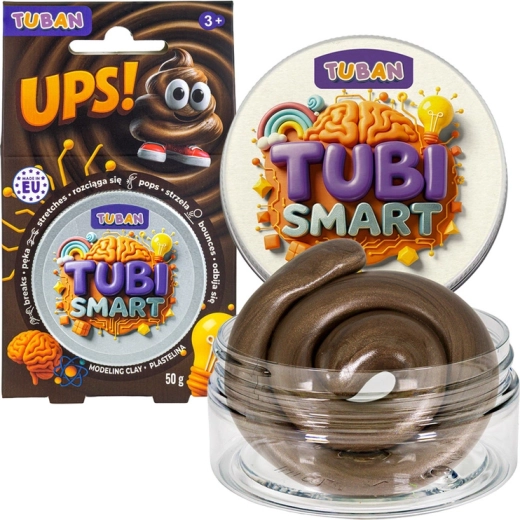 Tubi Smart sensorische klei Ups! bruin met glitters