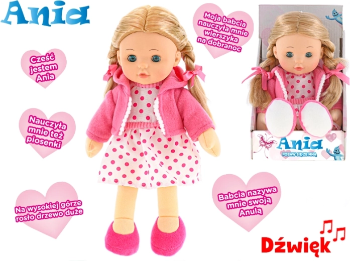 Interactieve pop Ania sprekend Pools 31 cm