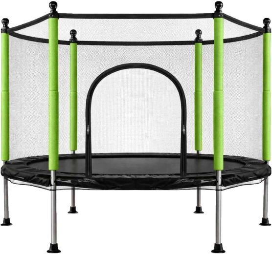 Kindertrampoline met veiligheidsnet en ballen 140 cm groen