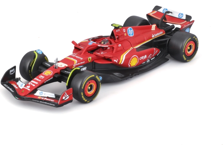 model formule 1-auto ferrari sf-24 1:43 met coureur carlos sainz in geschenkdoos