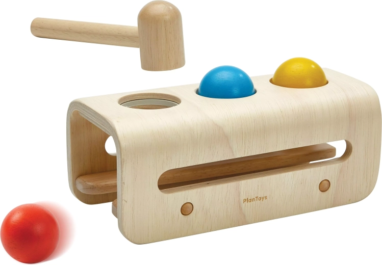 PlanToys houten hamerspel met balletjes