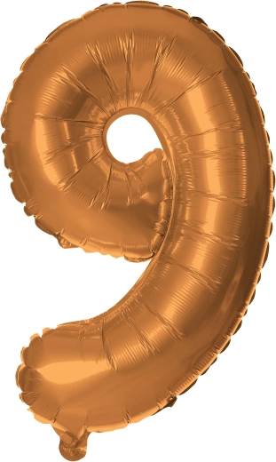 Folieballon cijfer 9 30 cm brons TORO