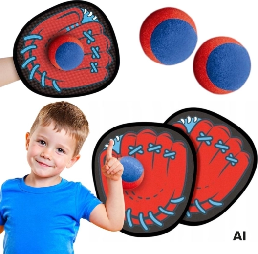 Woopie werp- en vangspel met klittenbalpads en balletjes (5 delen)
