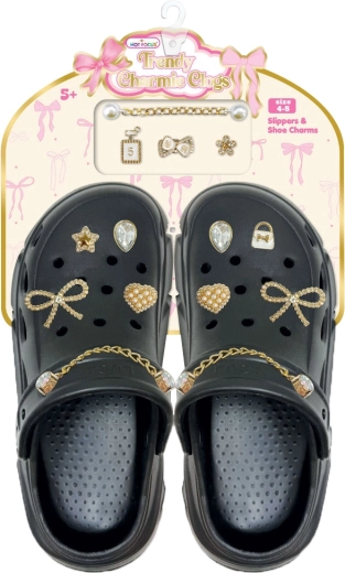 Kindersandalen Delux zwart met accessoires, maat 37–38