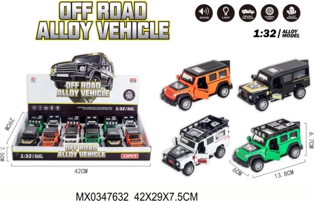 Off-road legeringsautootje 1:32 met geluid en licht