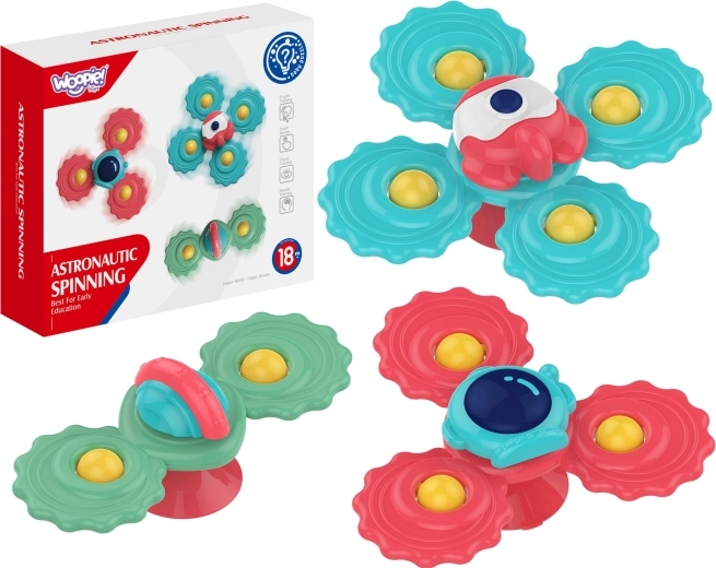 Woopie baby spinner met zuignap – set van 3 sensorische speeltjes en bijtringen