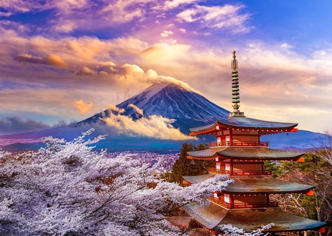 Puzzel Berg Fuji in de lente, Japan – 1000 stukjes