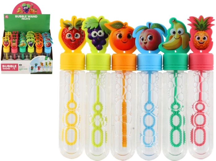 Bellenblaas fruit 15 cm – mix van 6 soorten, 24 stuks in displaybox