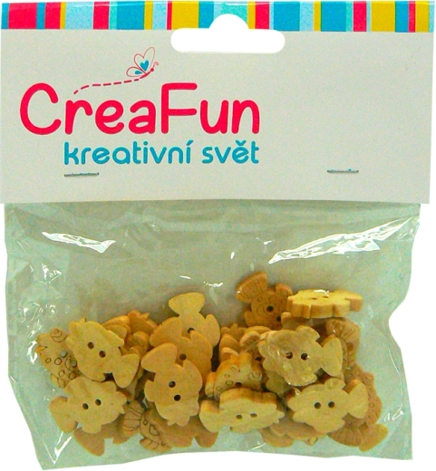 Houten visjes voor knutselen en spel, 30 stuks (14 × 20 mm)