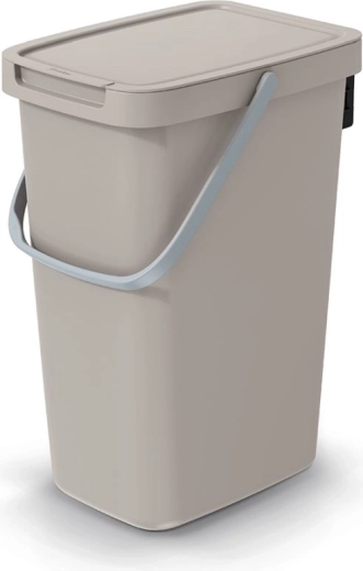 Prullenbak 12 l met ophanghaak lichtbruin KEDEN Systema Q Collect