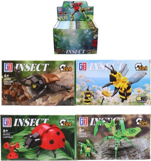 Set van plastic insectenfiguren in displaydoos, 20 stuks
