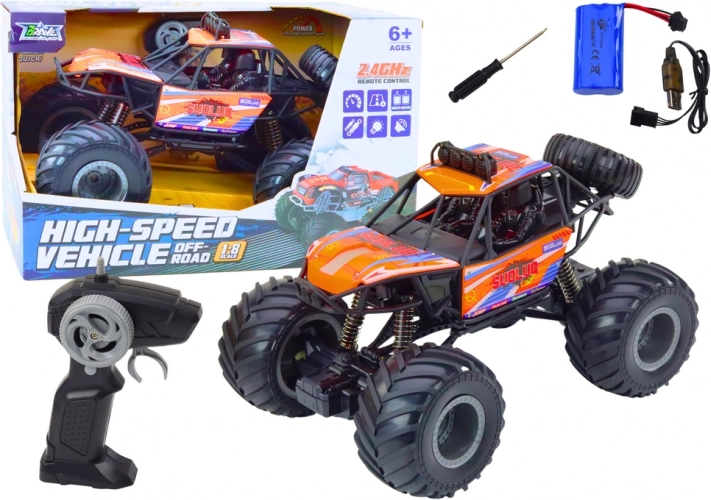 Auto voor Kinderen Oranje Off-road RC met Schokdempers