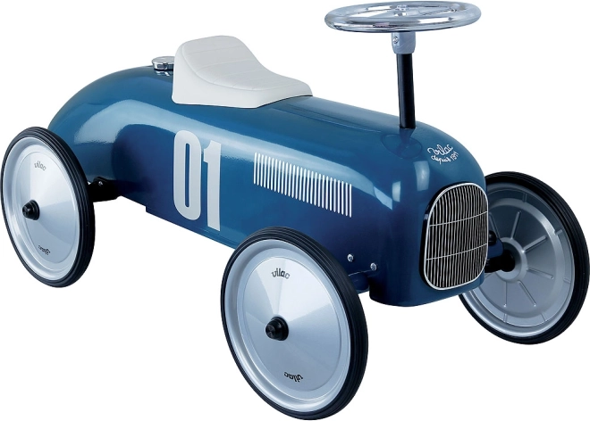Vintage metalen loopauto blauw