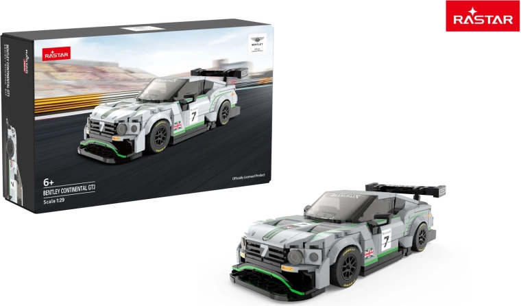 Rastar bouwset auto Bentley Continental GT3 grijs 1:29