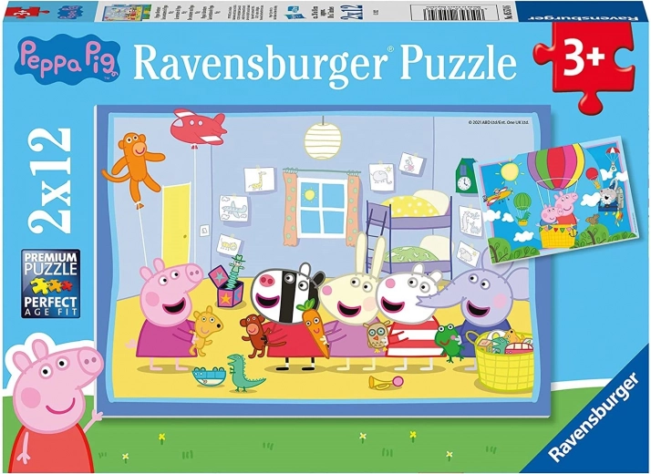 Peppa Big: Peppa’s avonturen puzzel 2x12 stukjes