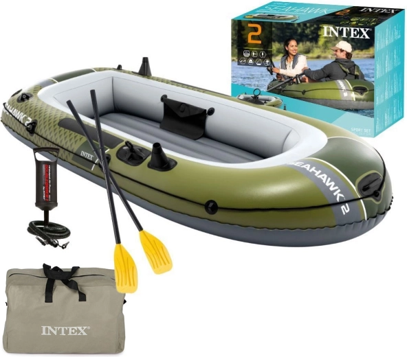 opblaasbare boot Seahawk 2 voor 2 personen met pomp en 2 peddels Intex