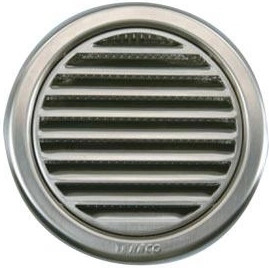 Ventilatierooster met gaas, diameter 110 mm, roestvrij staal
