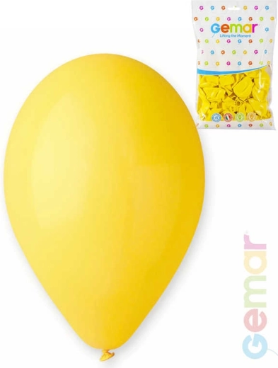 Gemar pastelgele opblaasbare ballon geel 26 cm - 1 stuk
