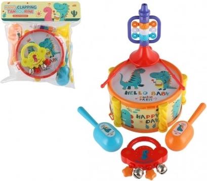 Set muziekinstrumenten voor kinderen met dinosaurussen