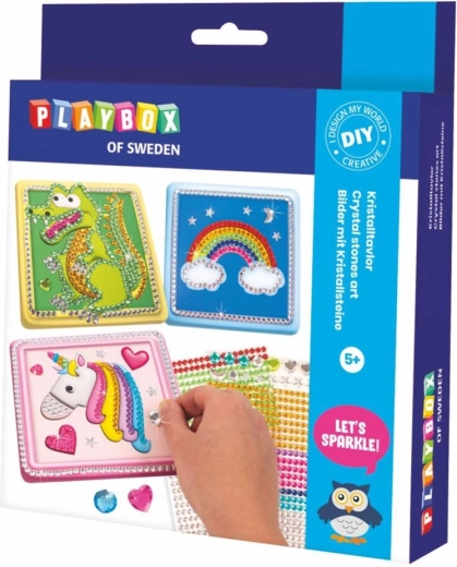 Diamanten schilderijen 3 stuks met accessoires in doos 18 × 21 cm