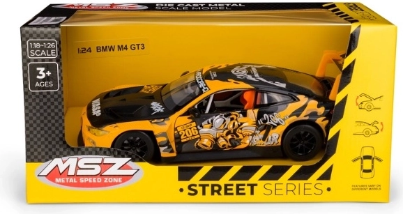 MSZ BMW M4 GT3 with WASA geel automodel 1:24