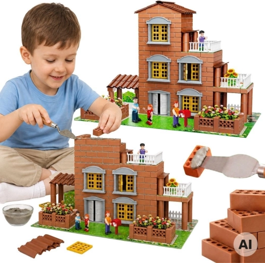 Woopie bouwset bakstenen villa kleine architect 454 onderdelen