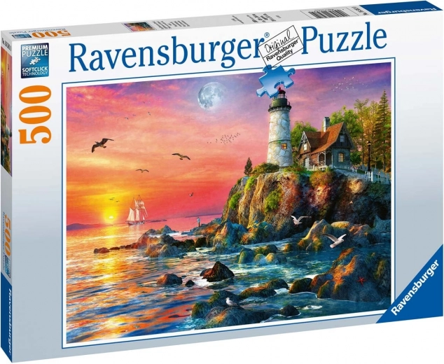 Ravensburger puzzel Vuurtoren bij zonsondergang 500 stukjes