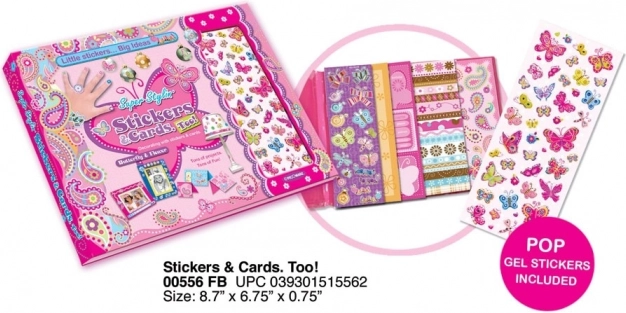 Set stickers en kaarten Vlinders