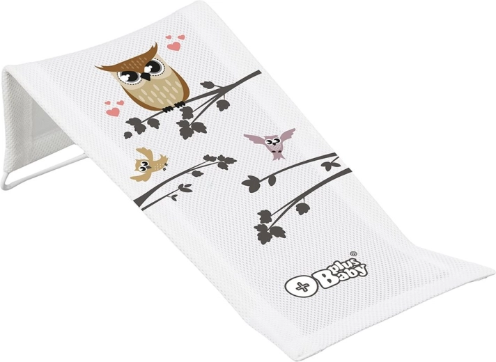 Stoffen badzitje voor babybadje Wijze uil – wit