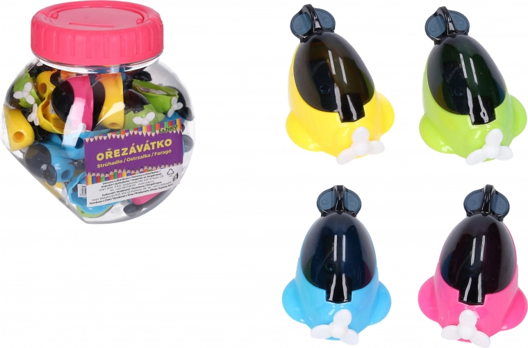 Puntenslijper in de vorm van een vliegtuig voor één potlood