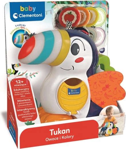 Interactieve toekan Adrian – leren over fruit en kleuren, fiches-sorter, CZ/SK versie van Clementoni