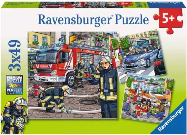 Ravensburger puzzel Hulpdiensten 3×49 stukjes