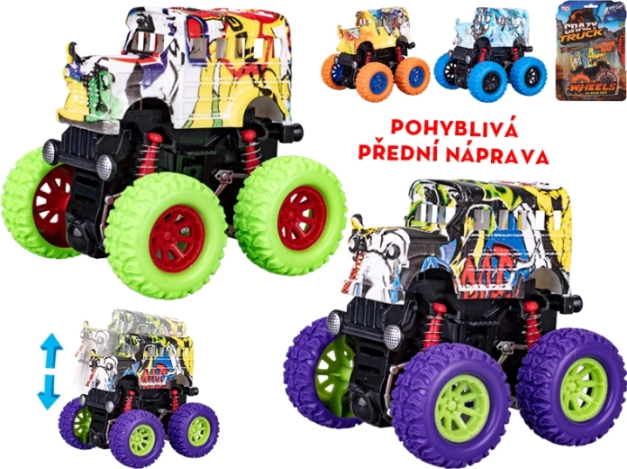 Crazy Truck bus met vliegwiel 9 cm