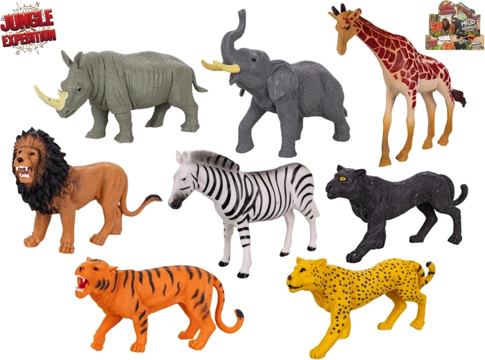 Jungle Expedition safari-dieren – set van 8 realistische figuren