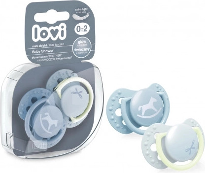 LOVI mini fopspeen Baby Shower 0-2 mnd, 2 stuks voor jongens