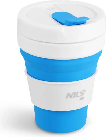 Opvouwbare siliconen reismok NILS Camp 475 ml blauw