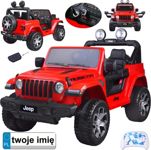 Elektrische speelgoedauto Jeep Wrangler Rubicon voor kinderen 12V – rood