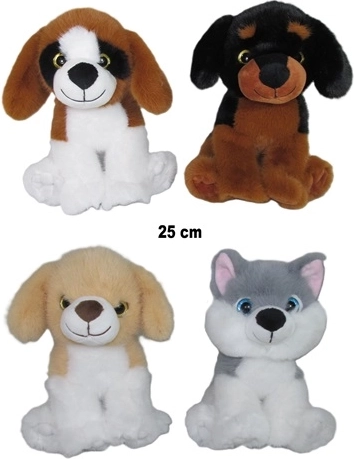 Pluchen hond 25 cm (willekeurige variant)