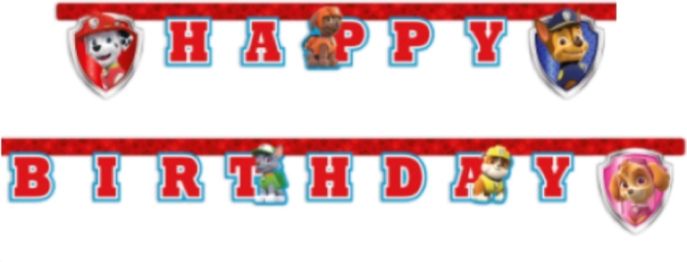 Paw Patrol Ready for action verjaardagbanner happy birthday - 1 stuk