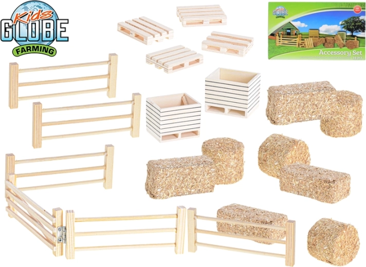 Set accessoires voor boerderij 1:32 KIDS GLOBE FARMING, 19 stuks