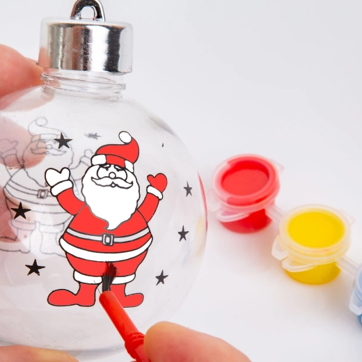 Kerstdecoratie om in te kleuren met verf en penseel, 80 mm - 1 stuk